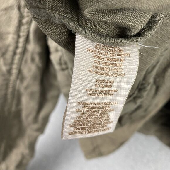 Free People Moto Jacket Olive Green Eyelet Lace Cutout Linen Cotton Full Zip XS - Picture 12 of 14